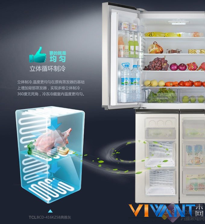 四门冰箱不到三千？TCL 416KZ58京东促销 