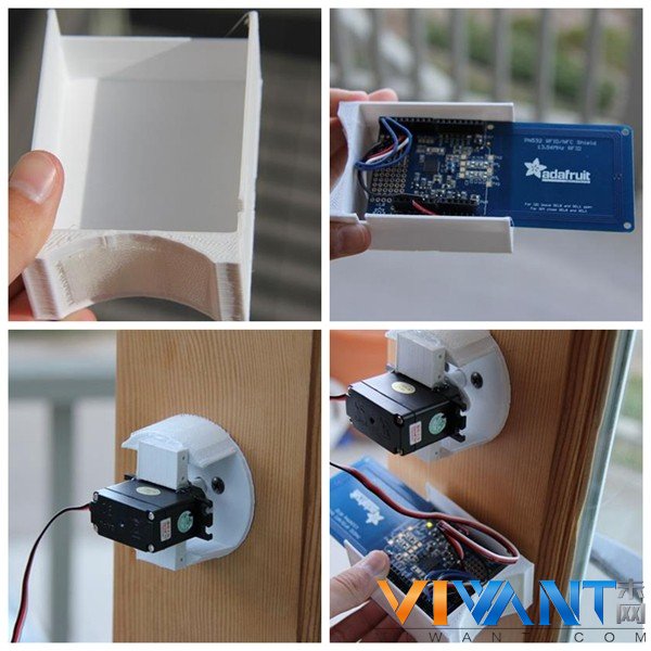 3D打印带NFC功能智能门锁 可手机开启 
