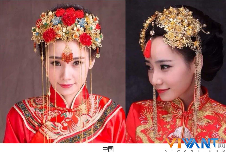 各国新娘绘成一幅画 最美的还是中国