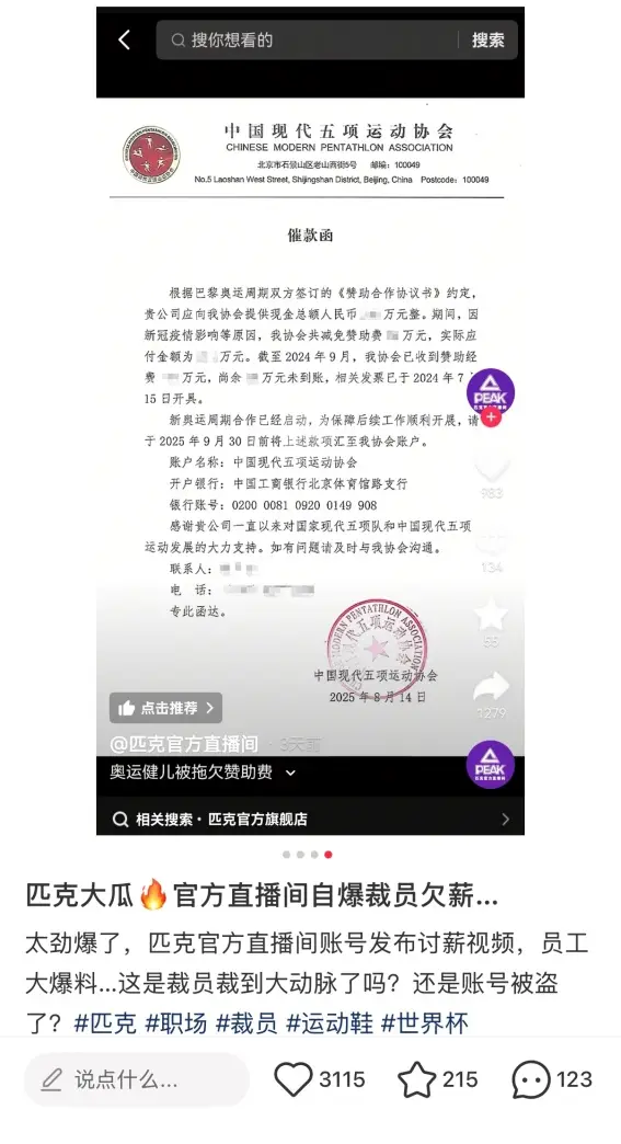 匹克，又双叒“缺钱”了？欠国家队50万赞助费被曝，转头却砸钱请NBA球星来华…… -1