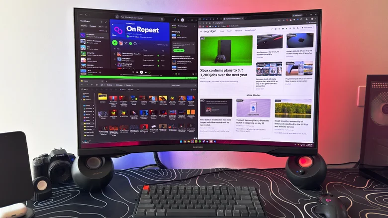 sometimes a massive single monitor is the right answer 1783537655